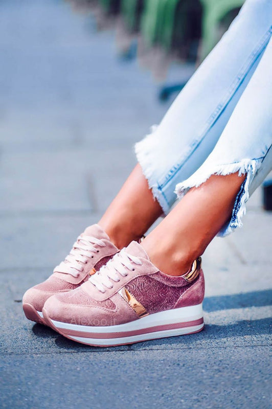 CONSUELO -  Pink suede sneakers