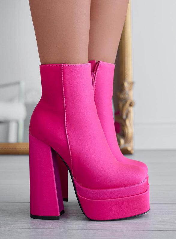 AVRIL - Alexoo fuchsia ankle boots with high heel