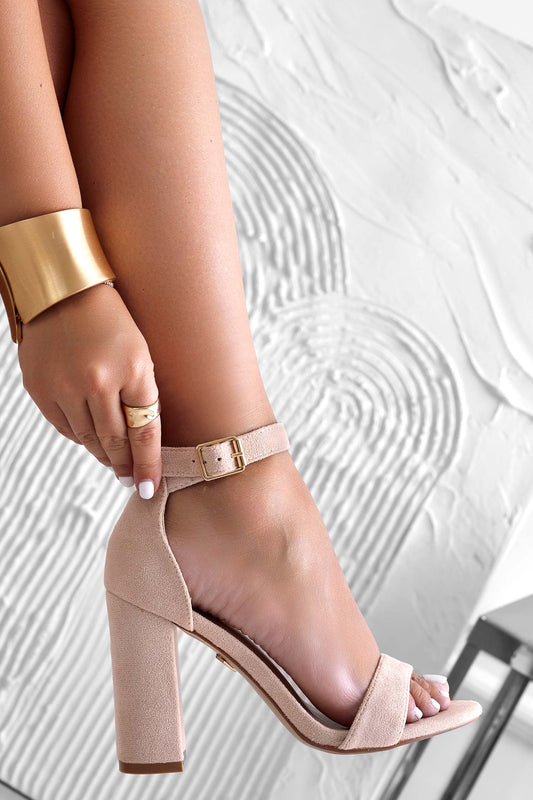 TABITHA - Sandali rosa Alexoo con cinturino e tacco comodo