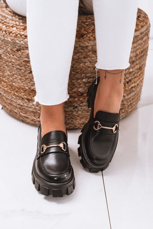 IRINA - Black loafer with chunky sole