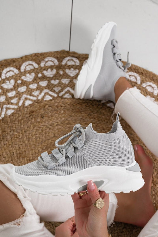 ABEL - Grey sneakers in elastic fabric