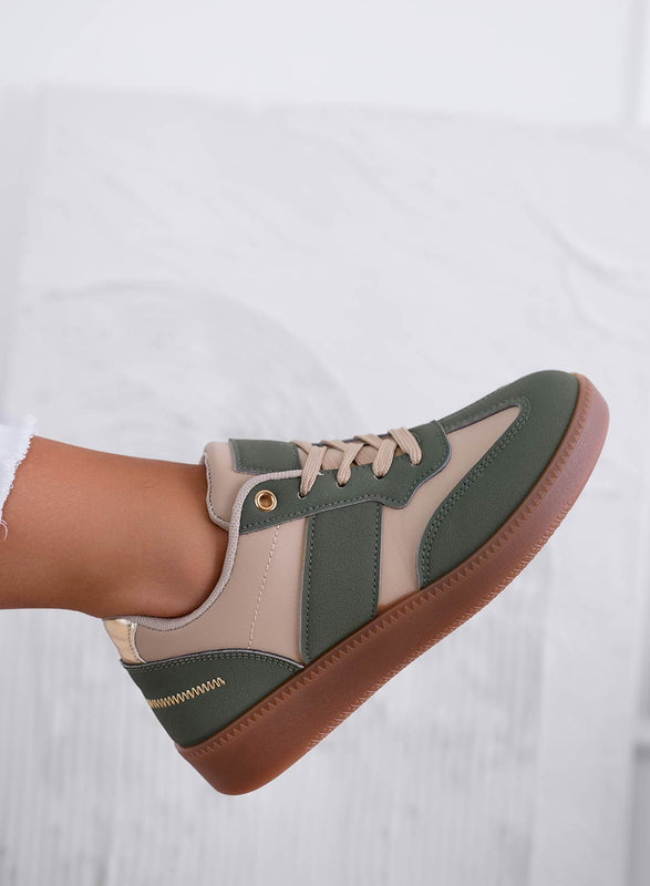 NADINE - Green sneakers with rubber sole