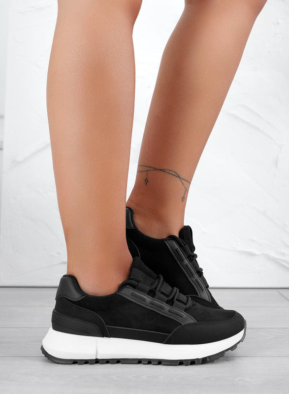 TERESA - Black sneakers in light fabric