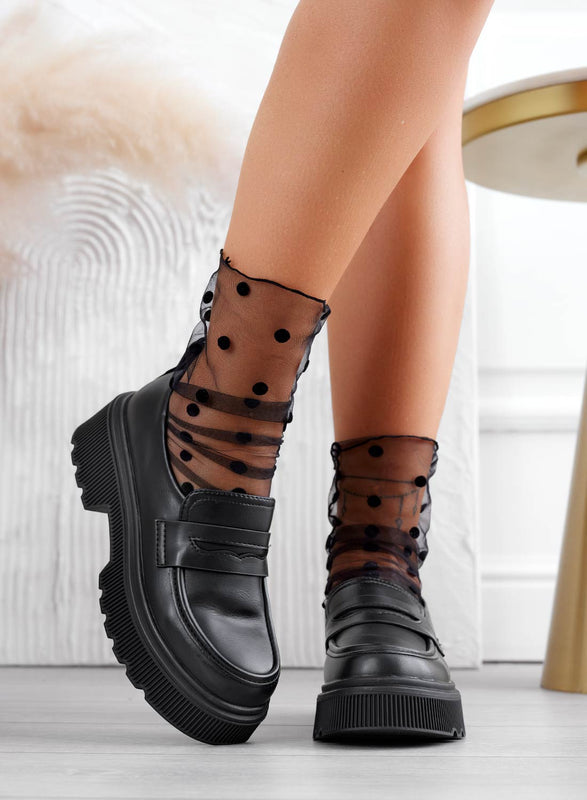 IMMA - Black Alexoo loafers with thick sole