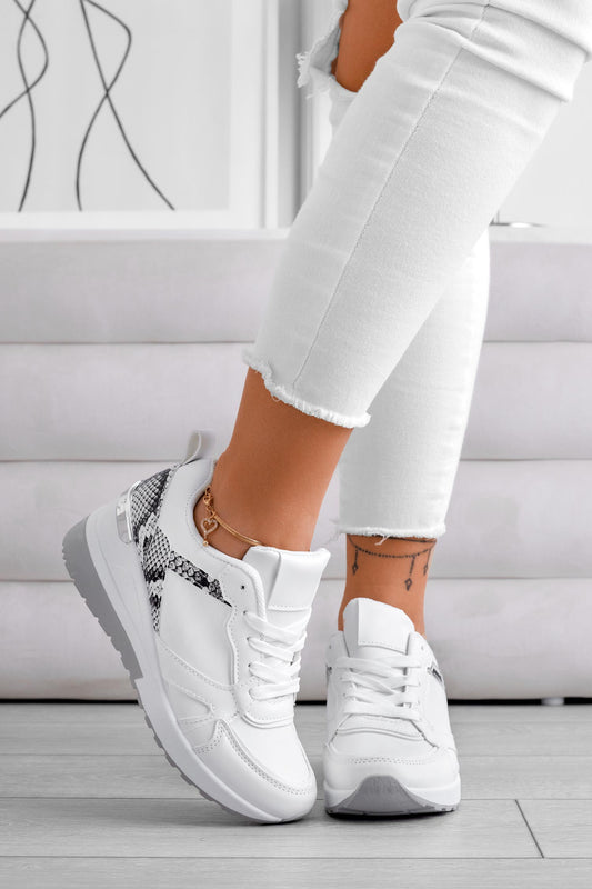 FRIENDS - White sneakers with python back