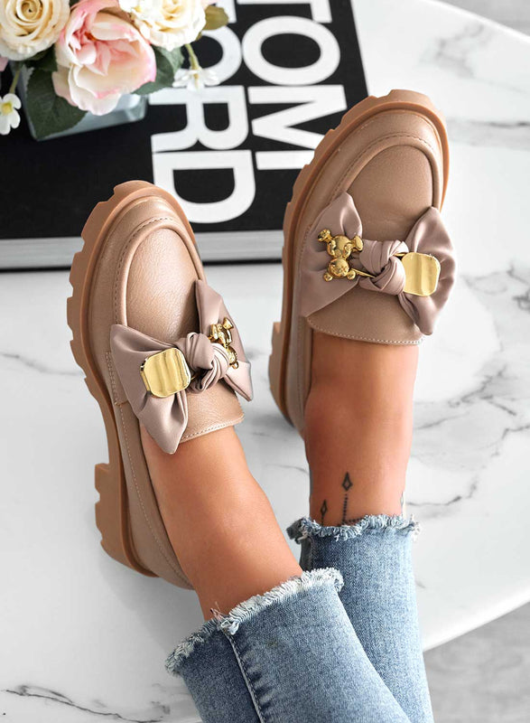 ALMA - Mud loafers with bow and gold applications