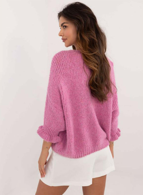 Cardigan rose avec liens