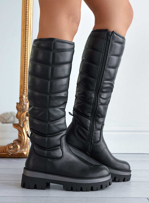 ANDERSON - Quilted padded black boots