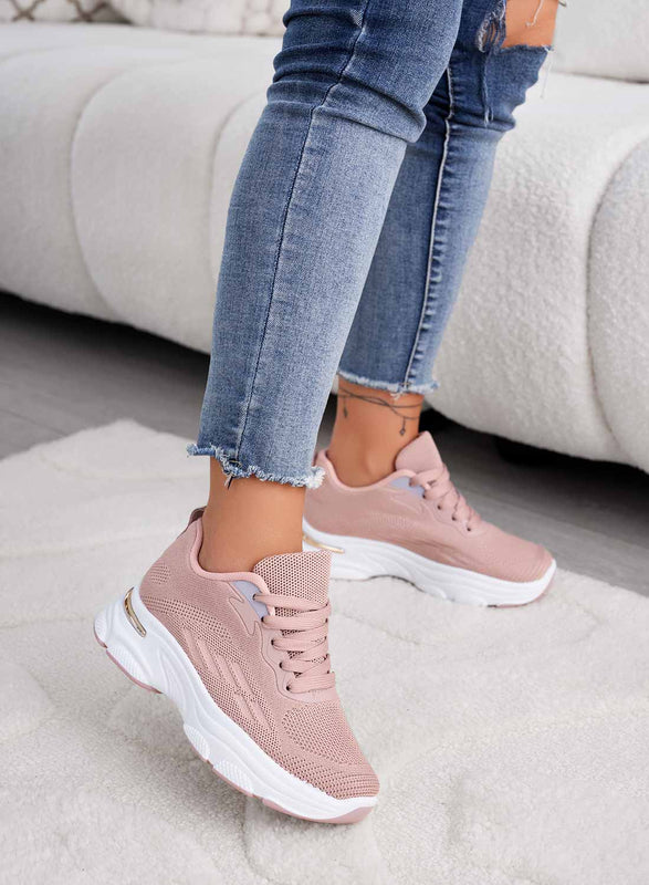 CHIARA - Pink sneakers in elastic fabric