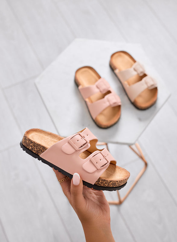 DALIA - Sandali rosa Ciabatte bambina con doppia fibbia