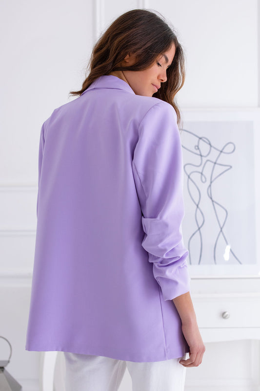Lilac blazer with ruffled sleeves