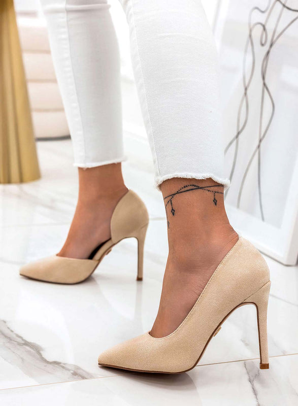 AURORA - Alexoo beige pump with side opening