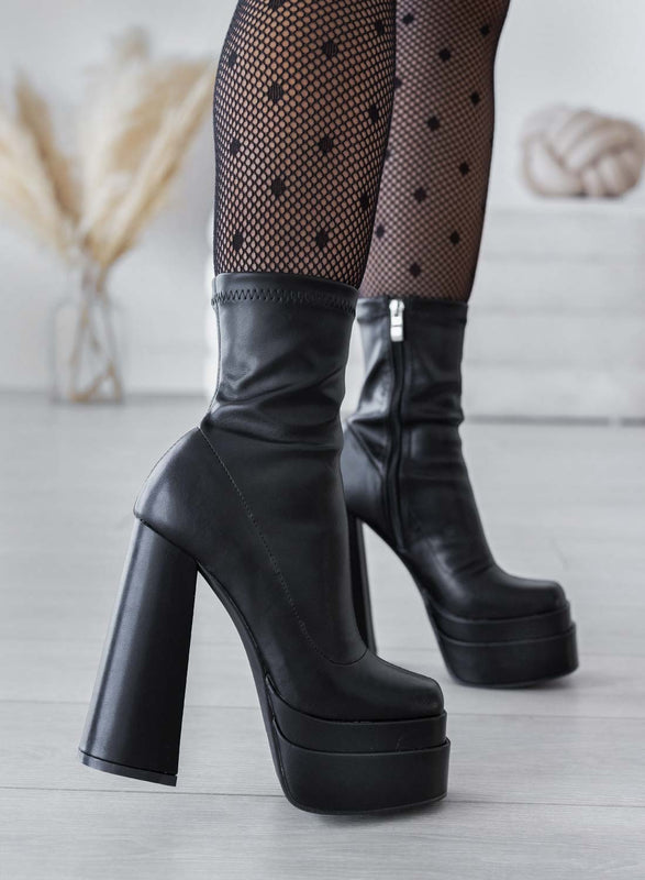 JILLY - Black Alexoo high heel ankle boots