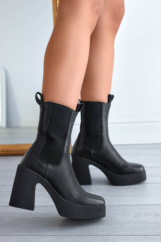 JACKSON - Black ankle boots with side elastic