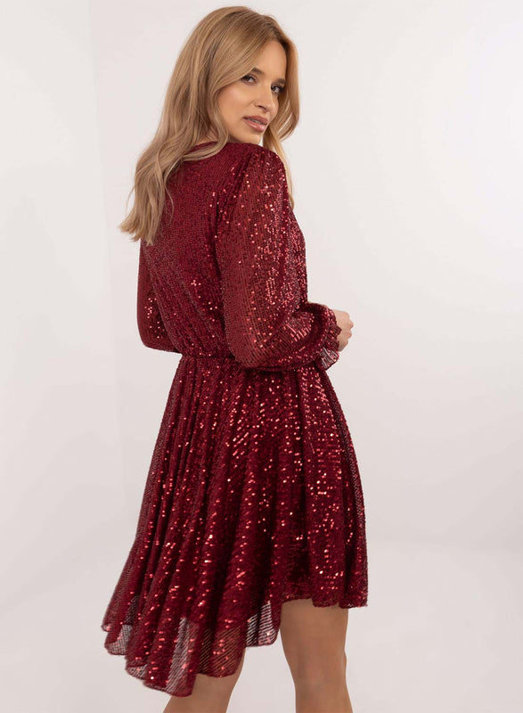 Burgundy sequin dress