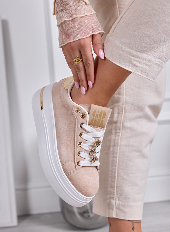 PAMELA - Mud Platform Sneakers with Jewel Star Details