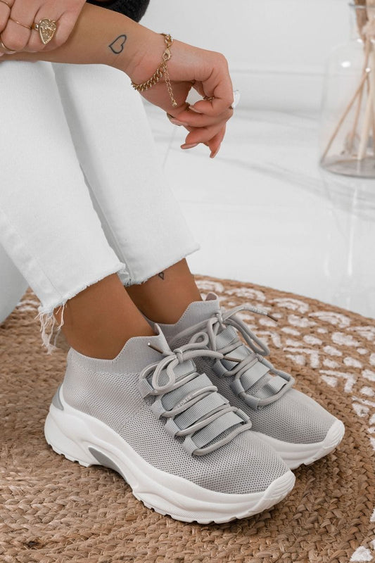 ABEL - Grey sneakers in elastic fabric