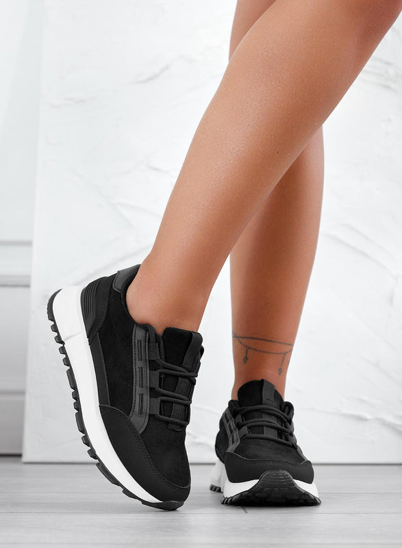 TERESA - Black sneakers in light fabric