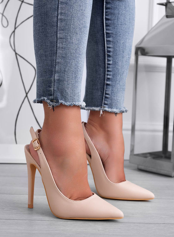 RODEO - Beige slingback pump with heel