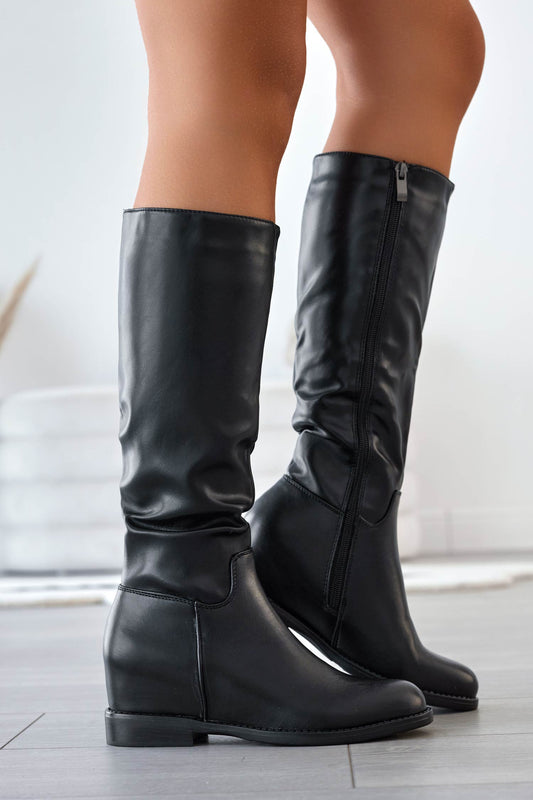 KING - Black faux leather boots