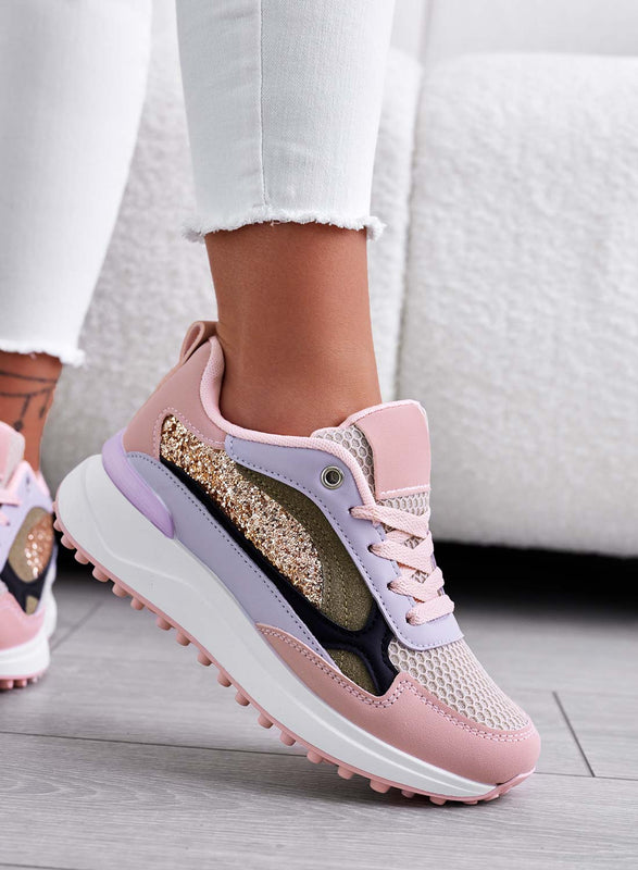 ADRIENNE - Sports pink multicolor sneakers