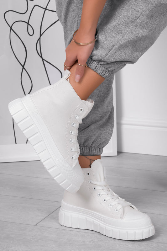 BESSIE - White sneakers with chunky sole