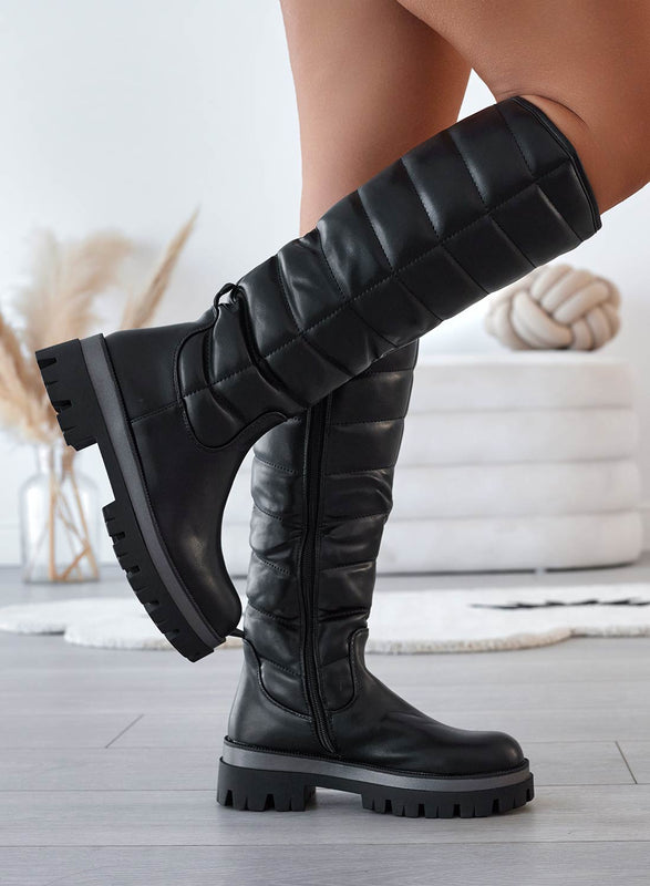 ANDERSON - Quilted padded black boots