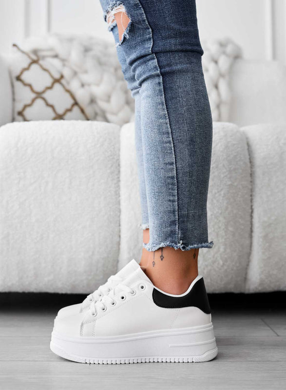 COREEN - White sneakers with black back