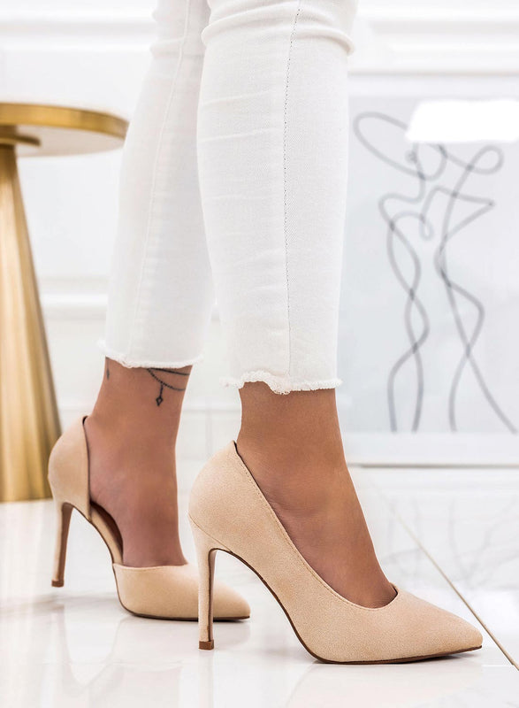 AURORA - Alexoo beige pump with side opening