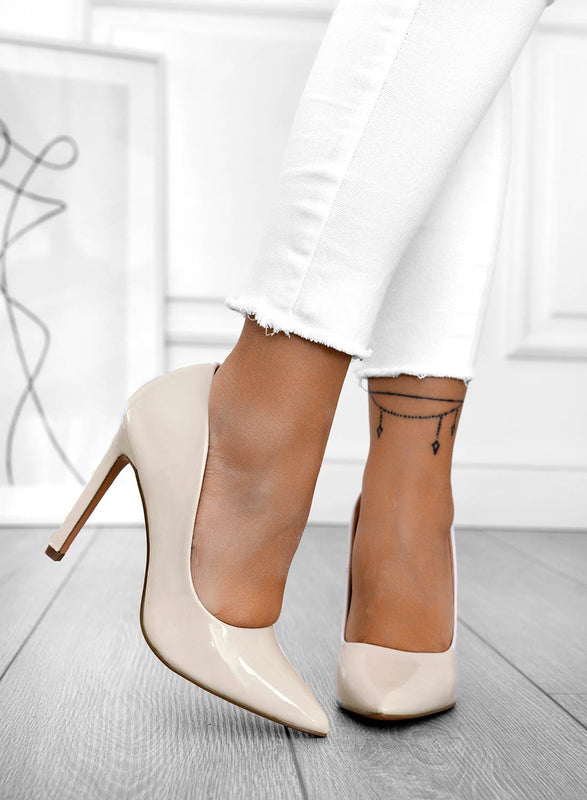 BERTA - Alexoo beige patent pump with high heel