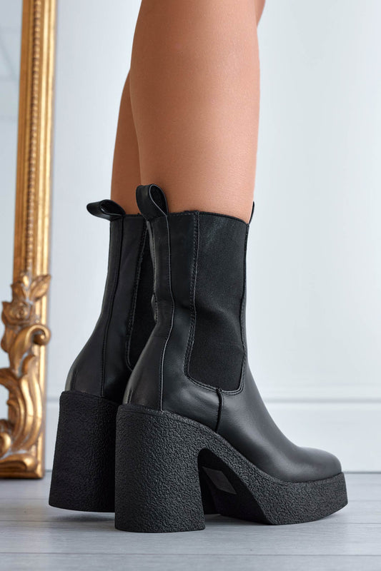 JACKSON - Black ankle boots with side elastic