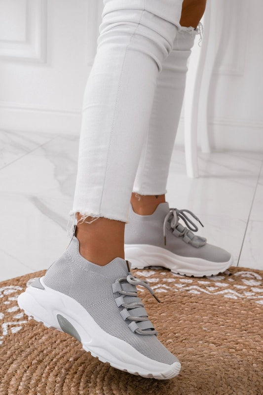 ABEL - Grey sneakers in elastic fabric