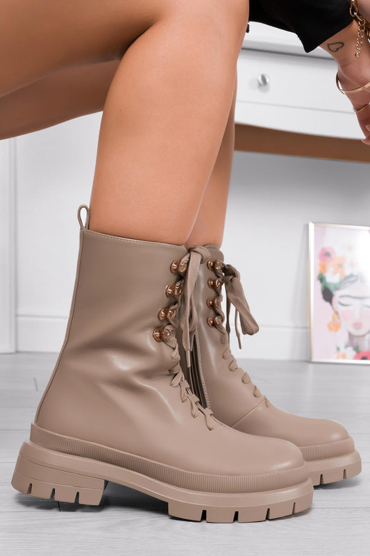 MARA - Alexoo brown ankle boots with laces