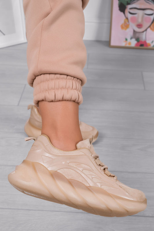 ARIANNA - Beige sneakers with rubber sole