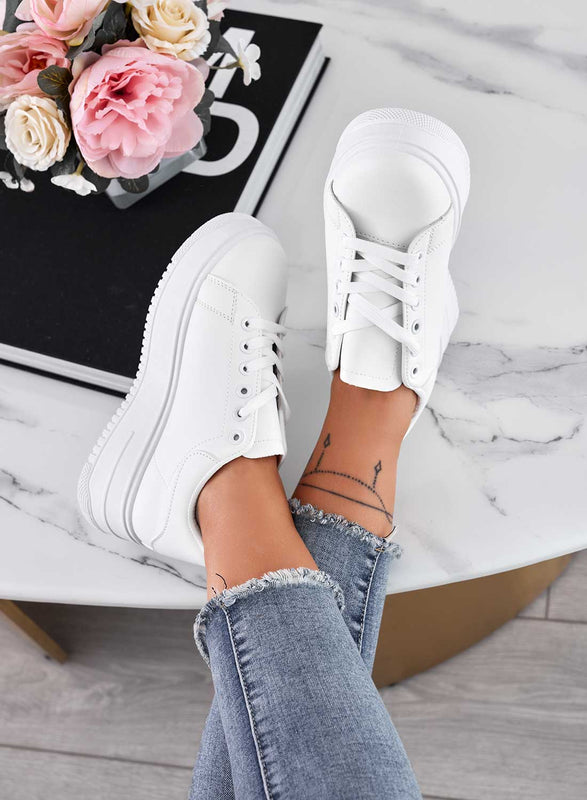 COREEN - Zapatillas blancas con cordones