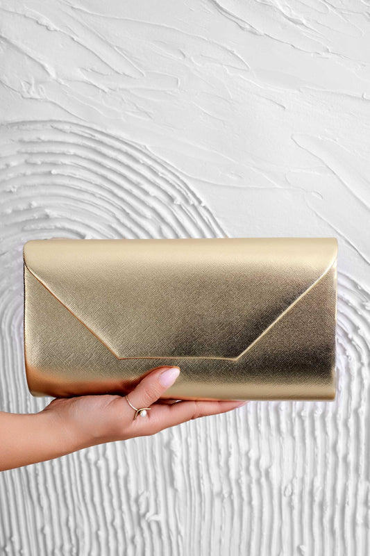 Clutch bag B216 metallic gold