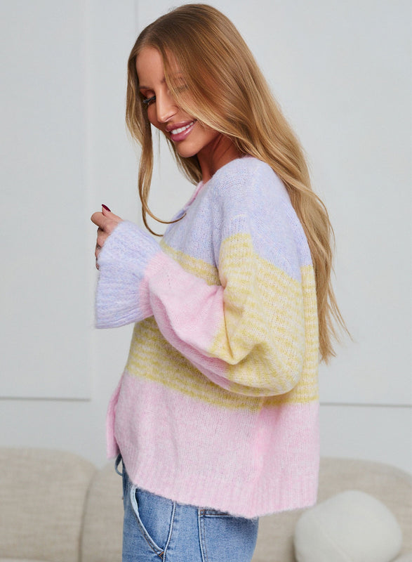 Oversized soft cardigan in pastel colors