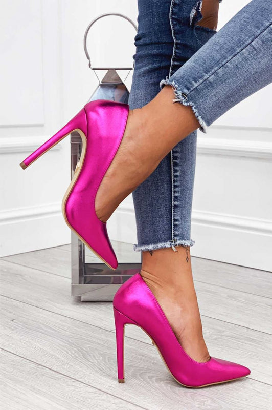 KEISY - Metallic fuchsia pumps with high heels