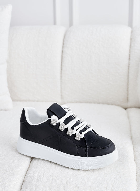 Baskets noires avec inserts en strass