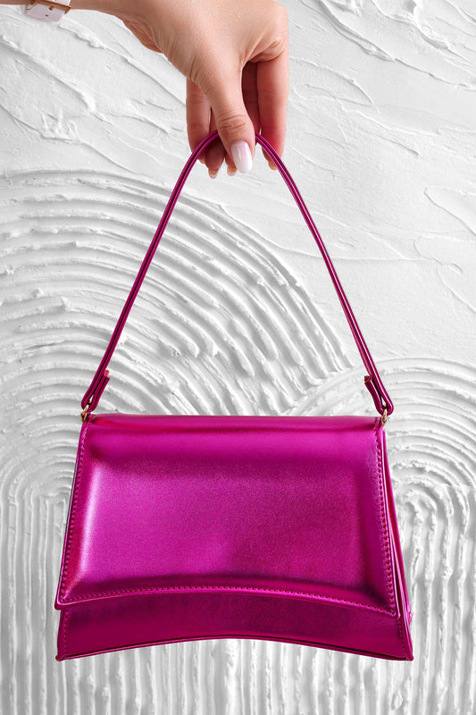 Shoulder bag B225 metallic fuchsia