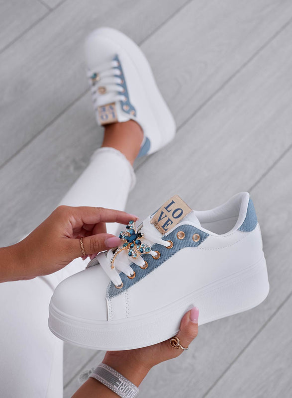 CELY - Blue jeans jewel sneakers with dragonfly