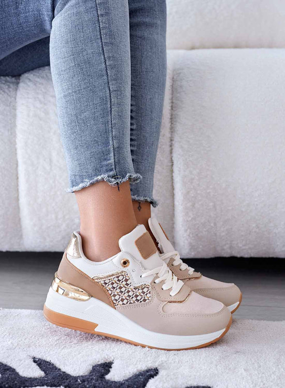 HANNA - Mud sneakers with fabric inserts