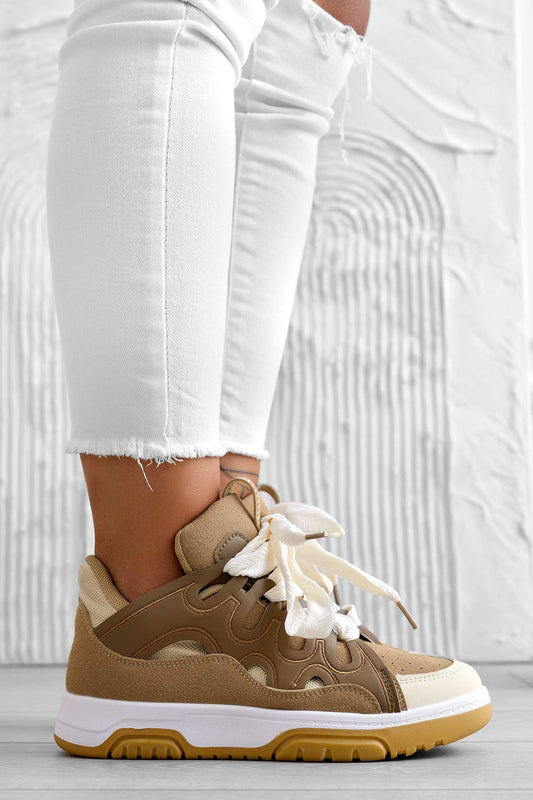 CLELIA - Fang sneakers with beige contrasting panels