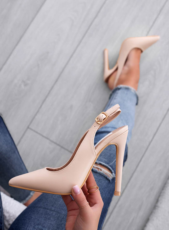 RODEO - Beige slingback pump with heel