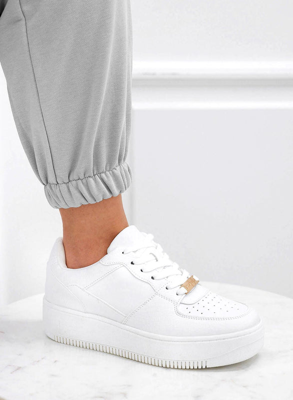 BRITNEY - Perforated white Alexoo sneakers