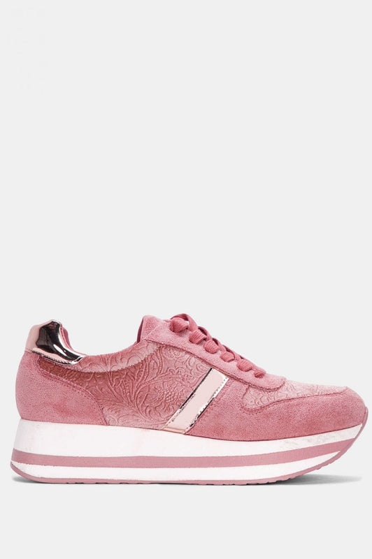 CONSUELO -  Pink suede sneakers