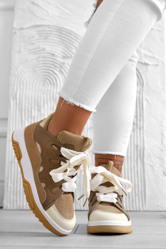 CLELIA - Fang sneakers with beige contrasting panels