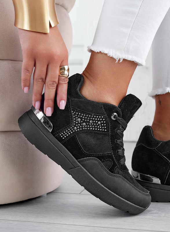 Baskets noires avec strass