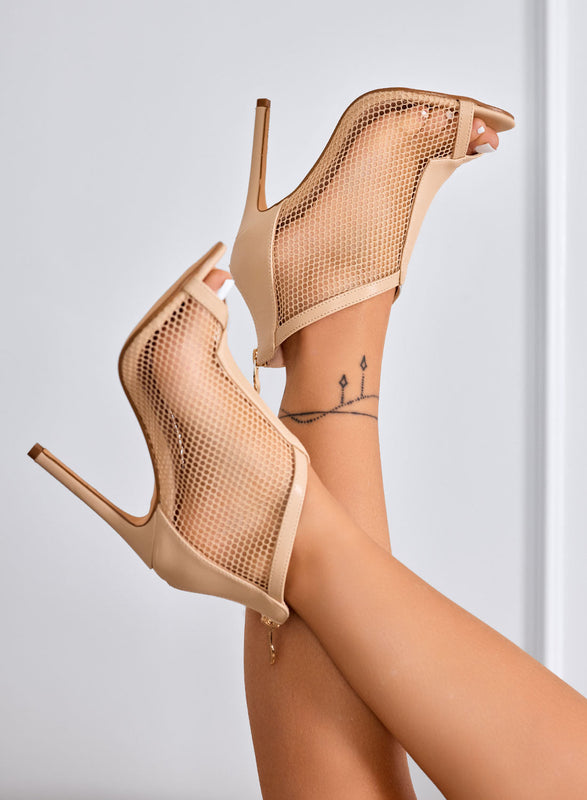 DIVINITY - Alexoo beige perforated sandals with high heel