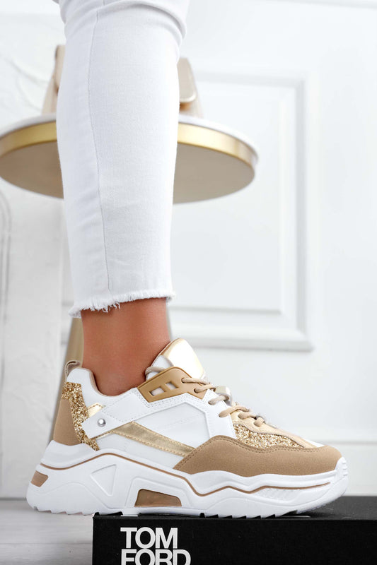 ELLIOT -Sneakers with thick sole and gold inserts